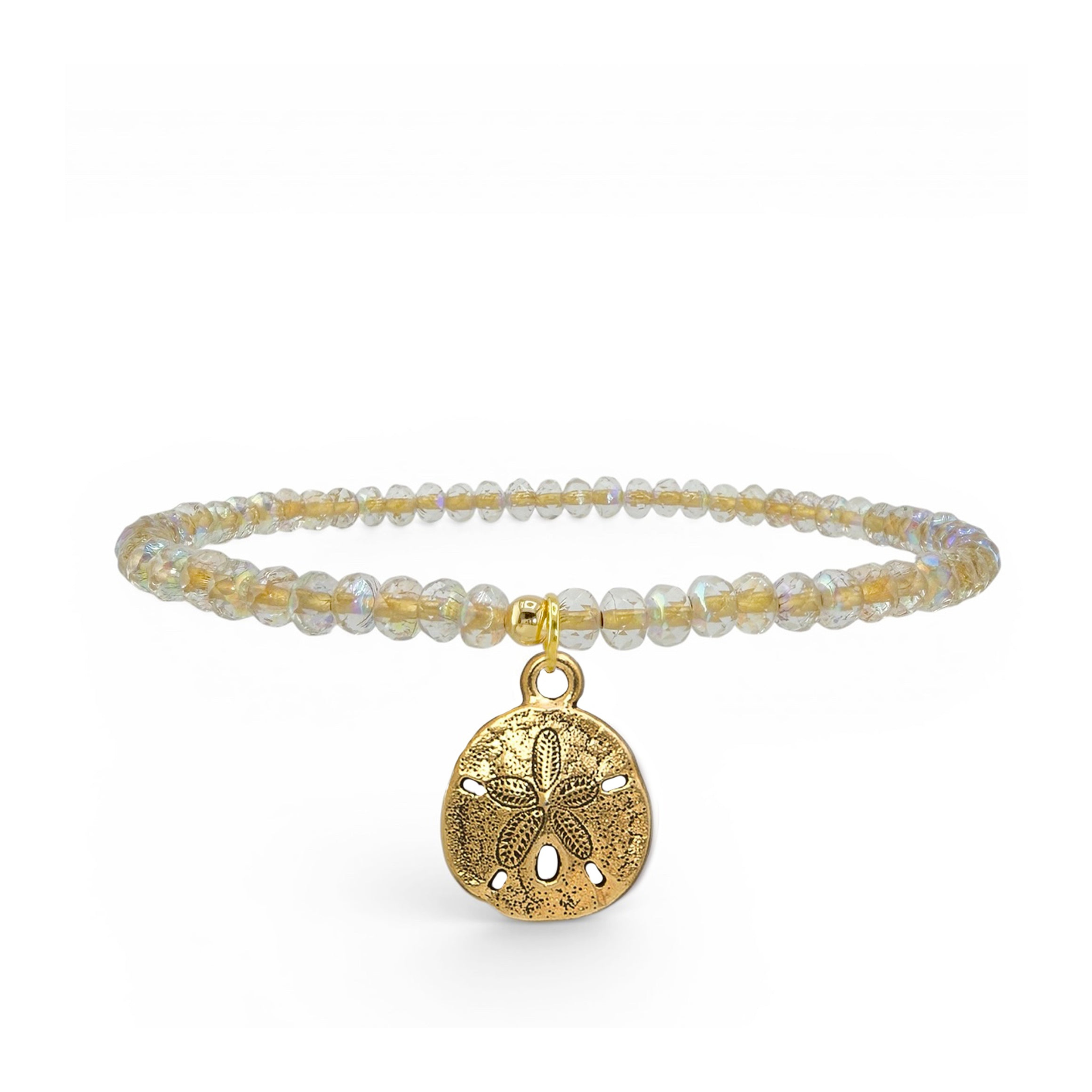 sand dollar charm anklet golden aura beaded anklet Love Lisa coastal ankle bracelet