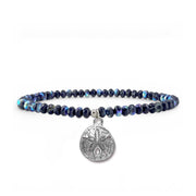 navy blue sand dollar charm anklet beaded ankle bracelet with gold sand dollar charm
