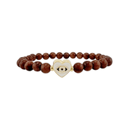Natural Goldstone Heart of Protection Evil Eye Bracelet
