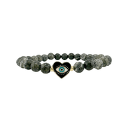 Love Lisa Heart of Protection Green Jasper Evil Eye Bracelet