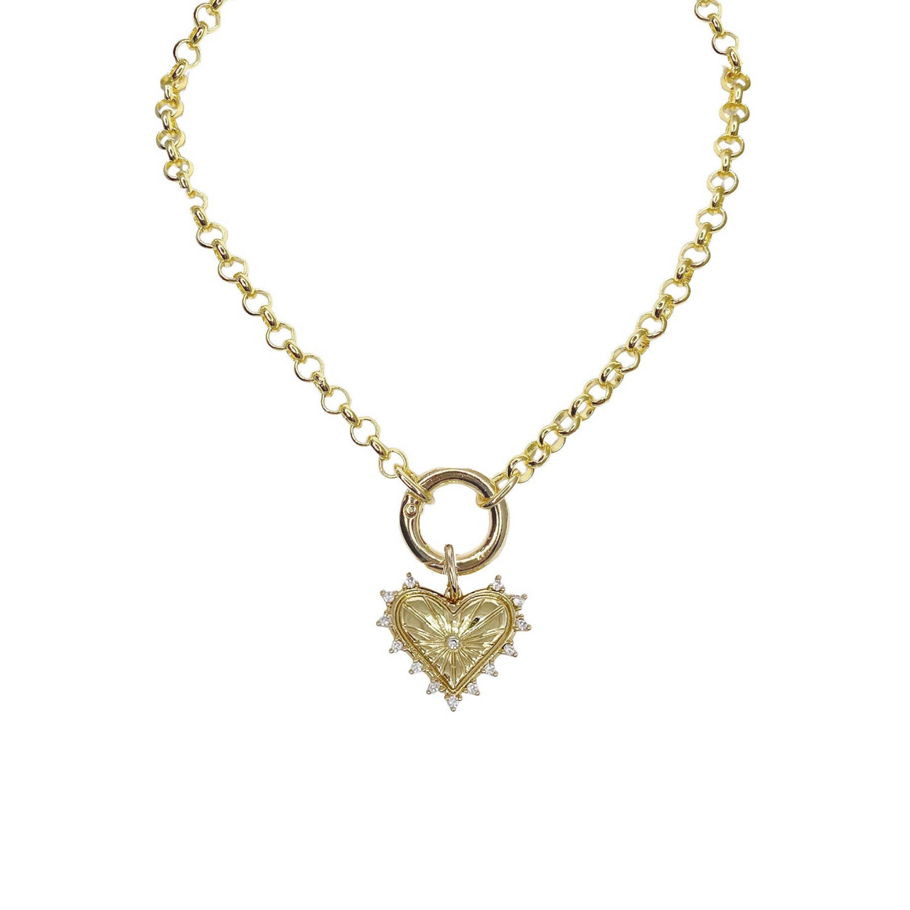 sarah jessica parker gold heart diamond necklace as seen on sex in the city