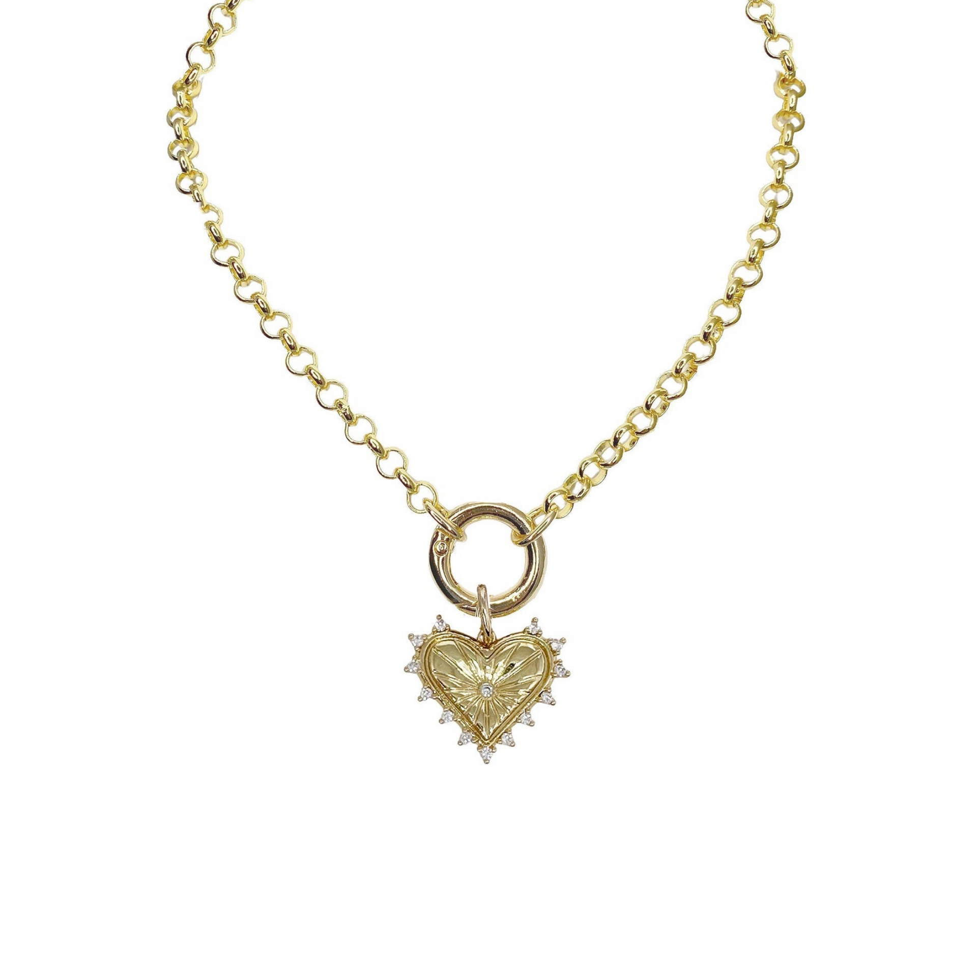 sarah jessica parker gold heart diamond necklace as seen on sex in the city