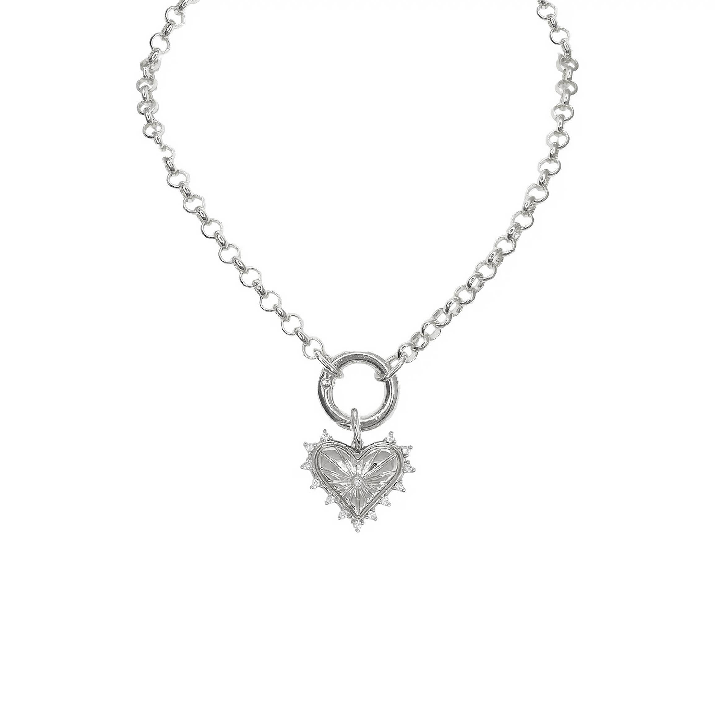 Sarah Diamond Style Heart Necklace