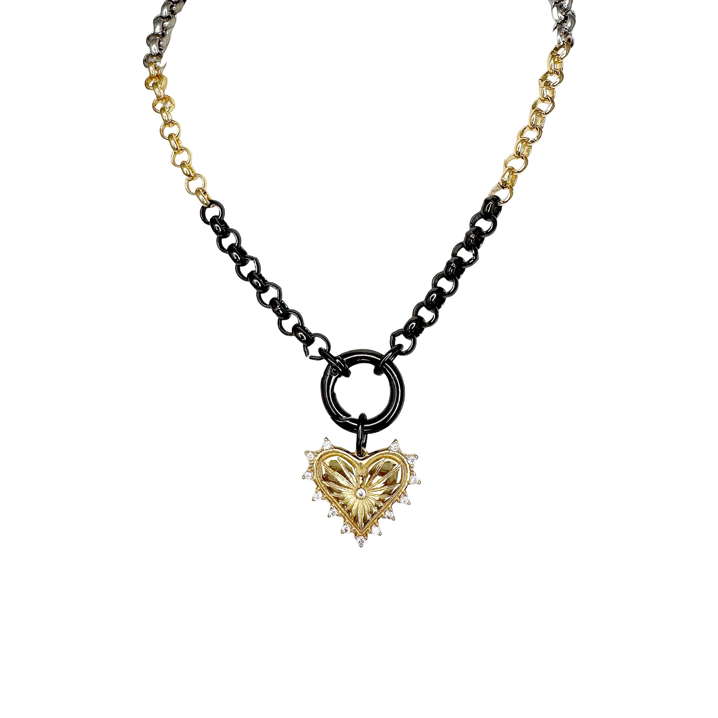 Sarah Diamond Style Heart Necklace