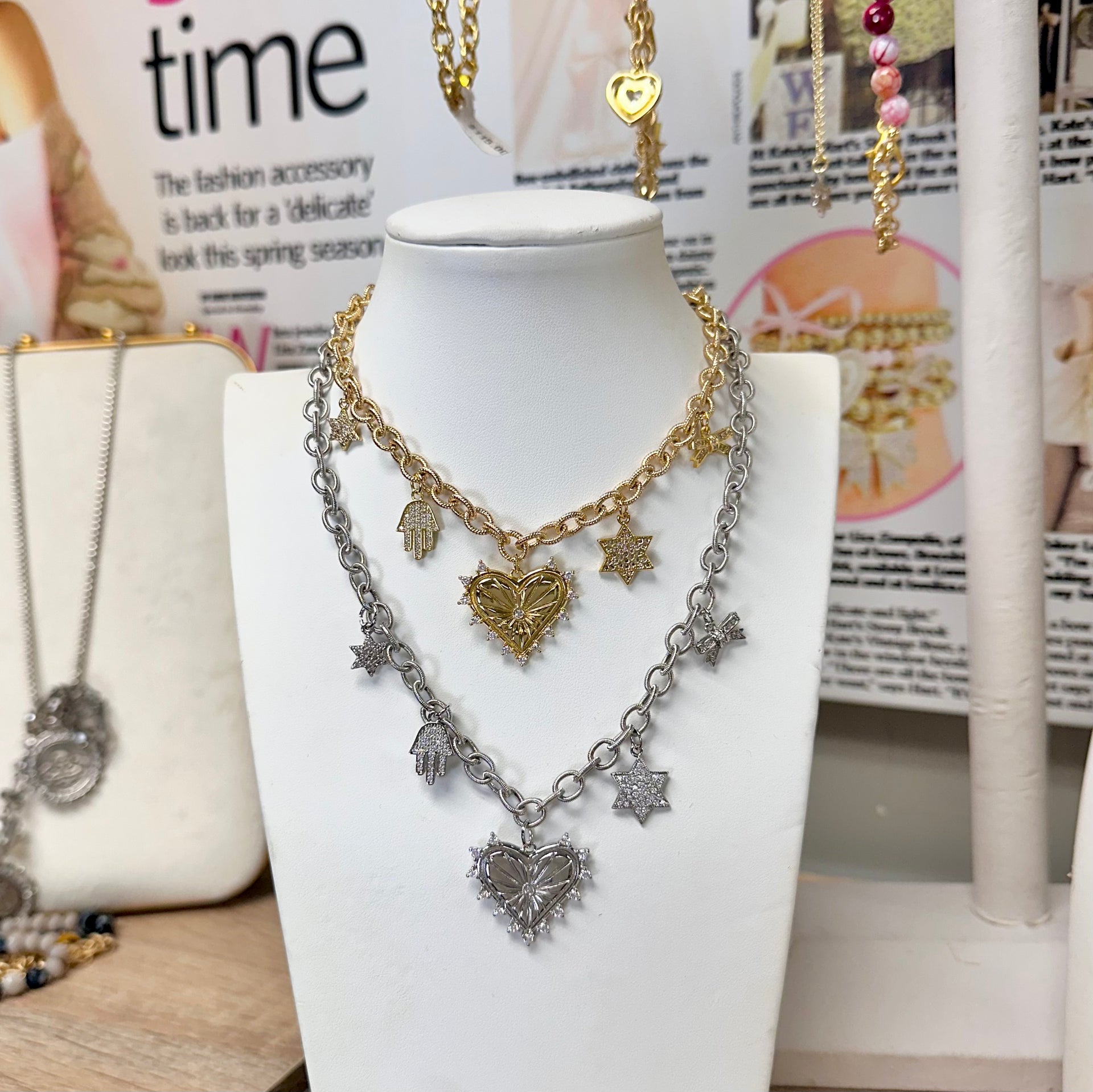 Closeup of Sarah Love Jewish Star of David Necklace details