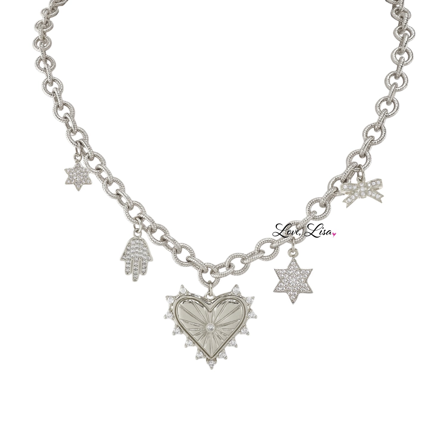 Love Lisa Sarah Love Jewish Star of David Necklace in silver