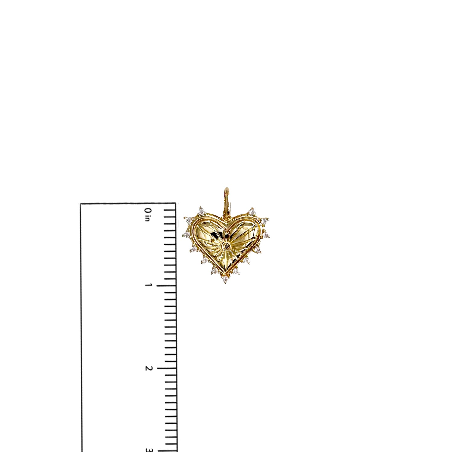 Sarah Stunning Heart Charm crystal heart pendant measuring approximately one inch