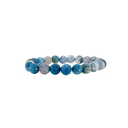 scarlett gemstone beaded bracelet with blue 8mm gemstone beads and pavé accent