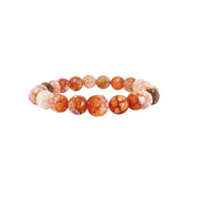 scarlett gemstone beaded bracelet with orange 8mm gemstone beads and pavé accent