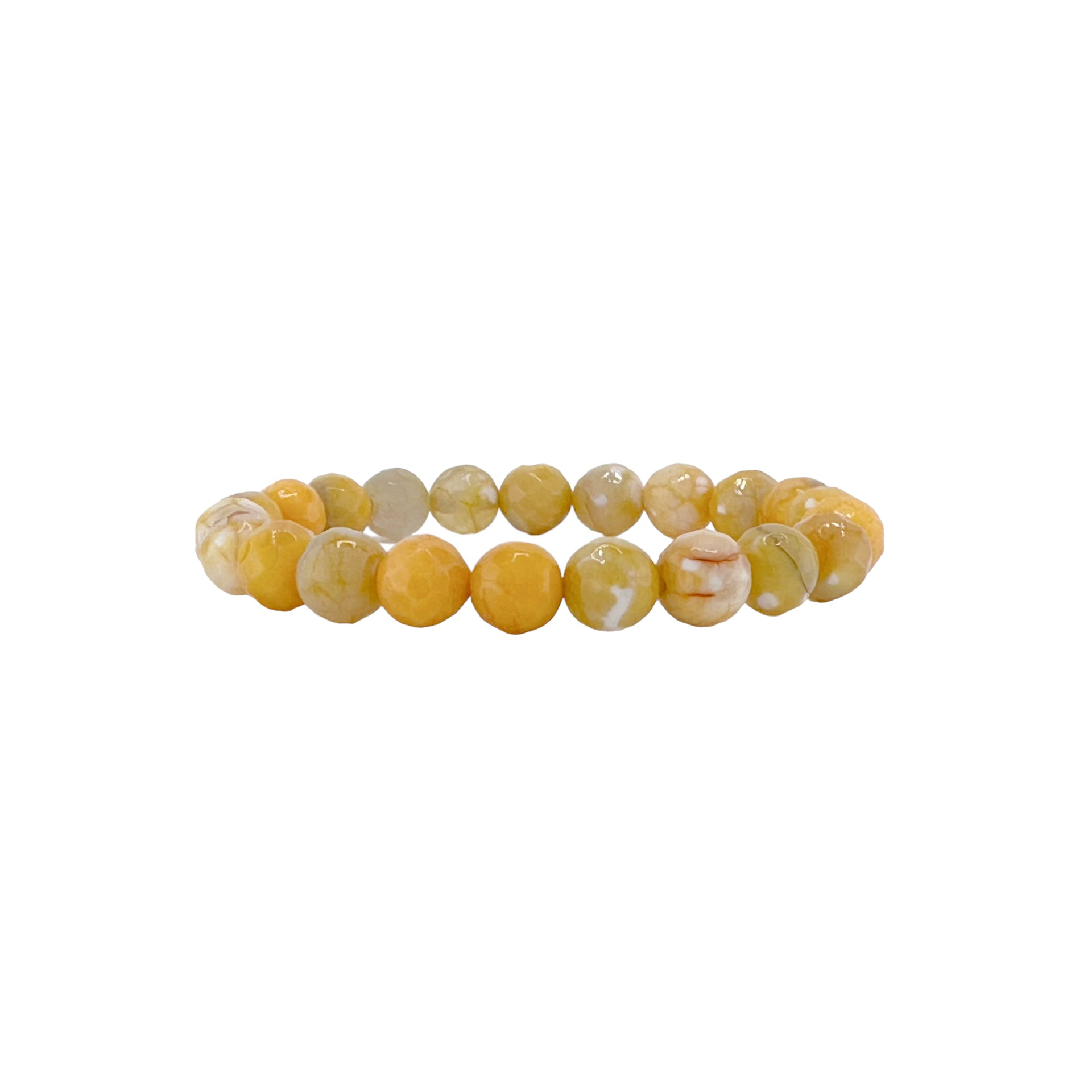 scarlett gemstone beaded bracelet with yellow 8mm gemstone beads and pavé accent