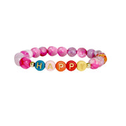 scarlett happy gemstone bracelet with colorful beads and happy letter detail
