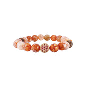 orange fire agate gemstone stretch bracelet vibrant beaded jewelry
