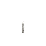shimmering blessed word charm with pave crystals in silver finish