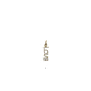 shimmering love word charm with pave crystals in gold finish