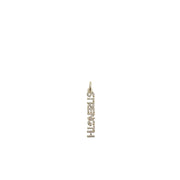 shimmering strength word charm with pave crystals in gold finish