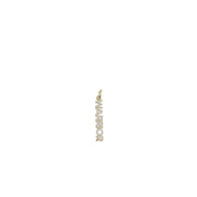 shimmering warrior word charm with pave crystals in gold finish