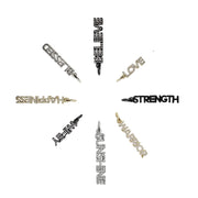 Love Lisa shimmering word charms with pave crystals in gold silver gunmetal and black finishes