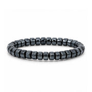 Sienna Ceramic Stretch Bracelet in black with glossy 6mm ceramic rondelle beads
