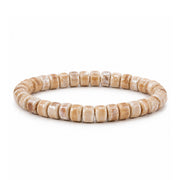 Sienna Ceramic Stretch Bracelet in brown with glossy 6mm ceramic rondelle beads