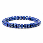 Sienna Ceramic Stretch Bracelet in navy with glossy 6mm ceramic rondelle beads