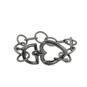 Love Lisa signature heart clasp bracelet gunmetal chain bracelet with bold heart clasp