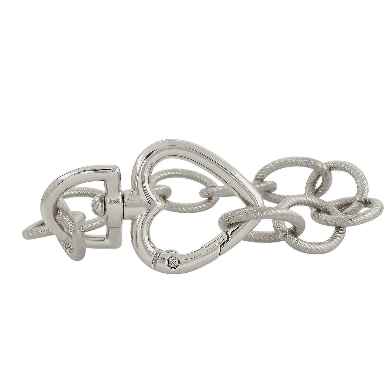 Love Lisa signature heart clasp bracelet silver chain bracelet featuring heart clasp detail