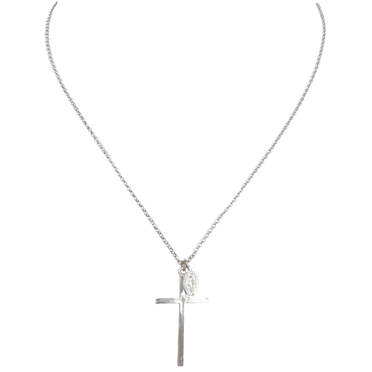 Gia Cross & Miraculous Medal 16" Necklace