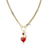 love lisa silvie guarded heart love necklace red heart charm with evil eye