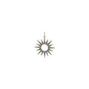 Gold  Gunmetal sunburst charm with pavé detailing from Love, Lisa Jewelry – available in Black Diamond and Gunmetal finishes
