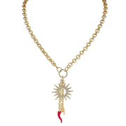 love lisa sole amuleto red italian horn necklace in gold