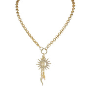 love lisa gold italian horn necklace flat lay