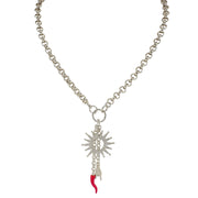 love lisa silver sole amuleto italian red horn necklace
