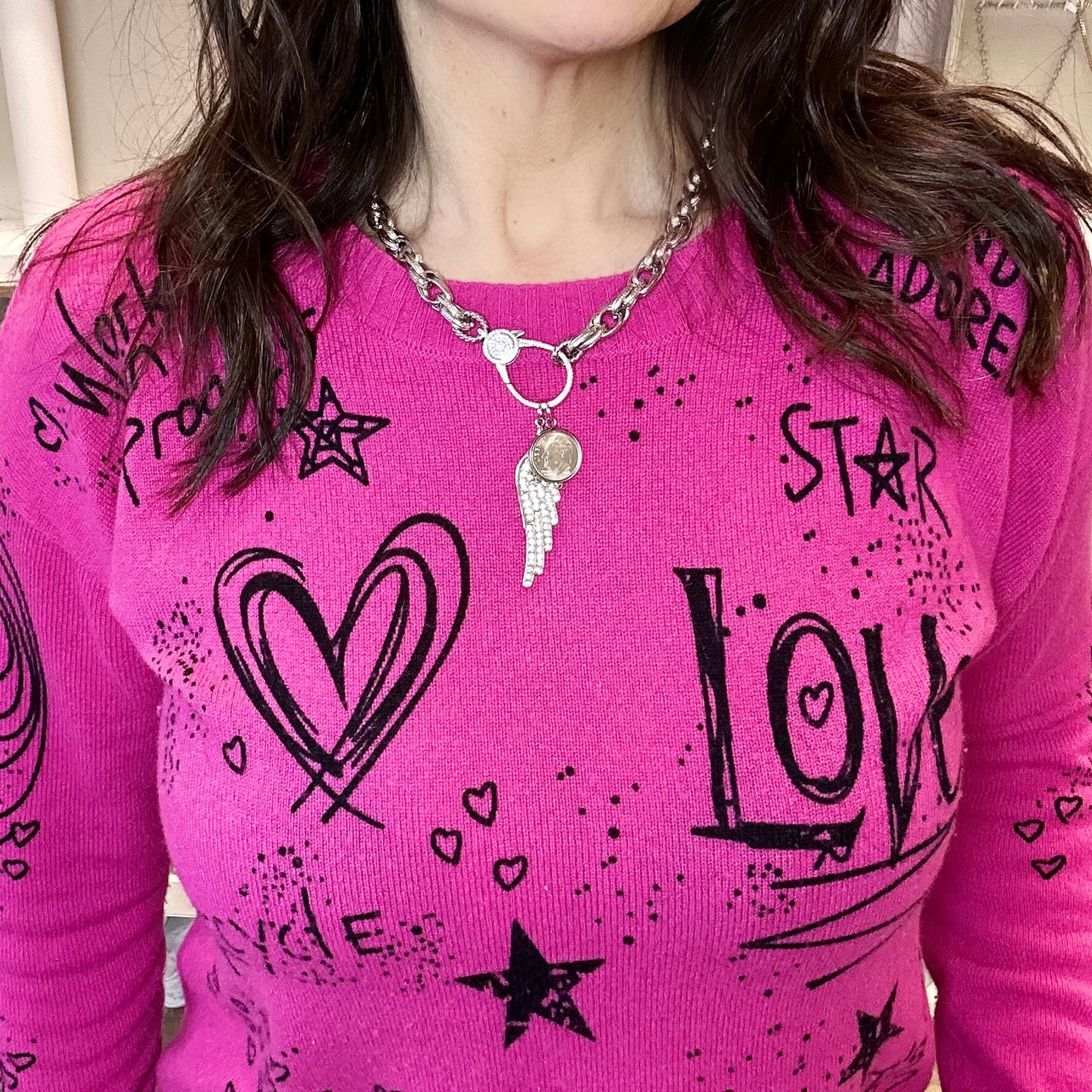 Love Lisa Sophia Dime from Heaven Charm on clasp necklace