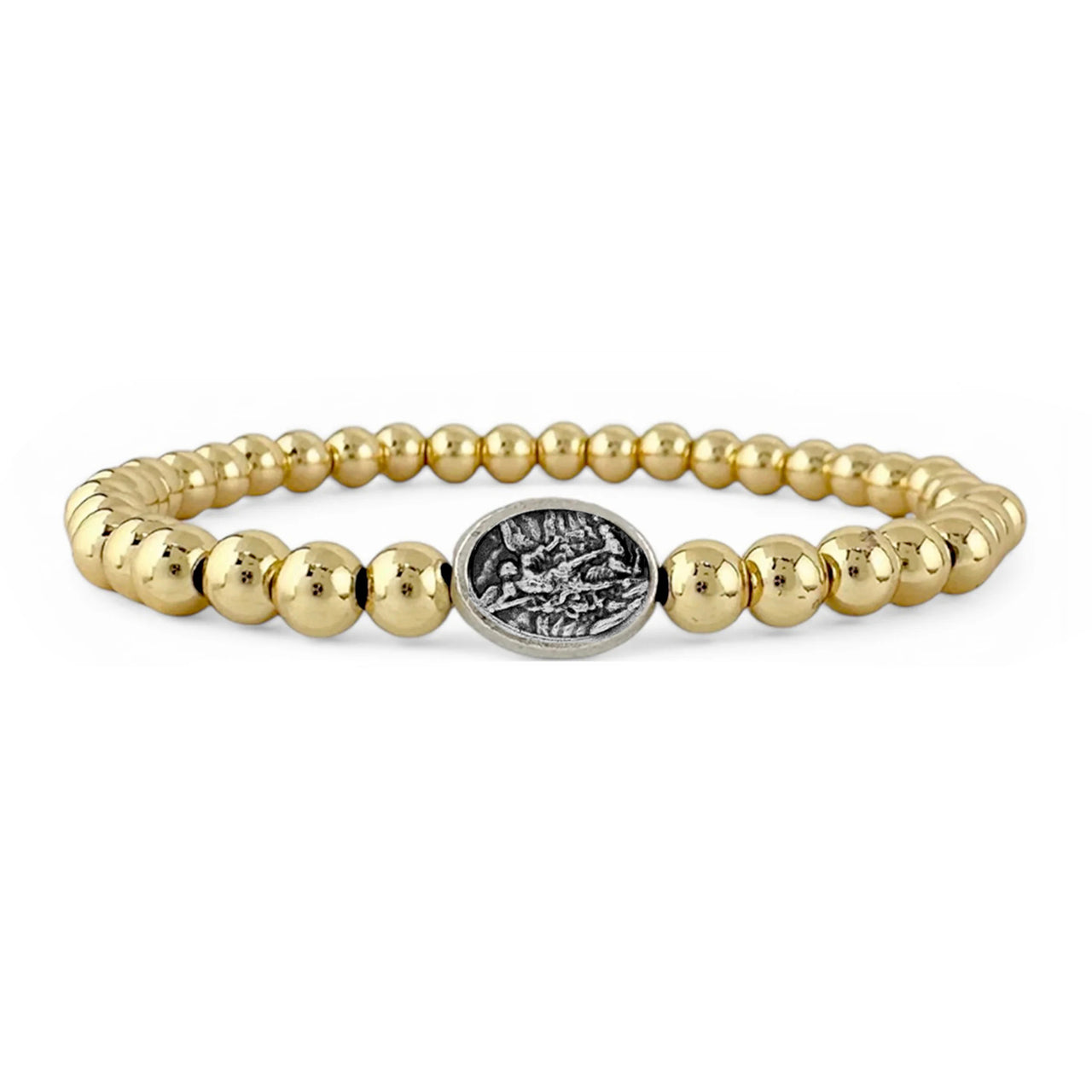 subliminal saint michael the archangel bracelet gold with oval medal love lisa