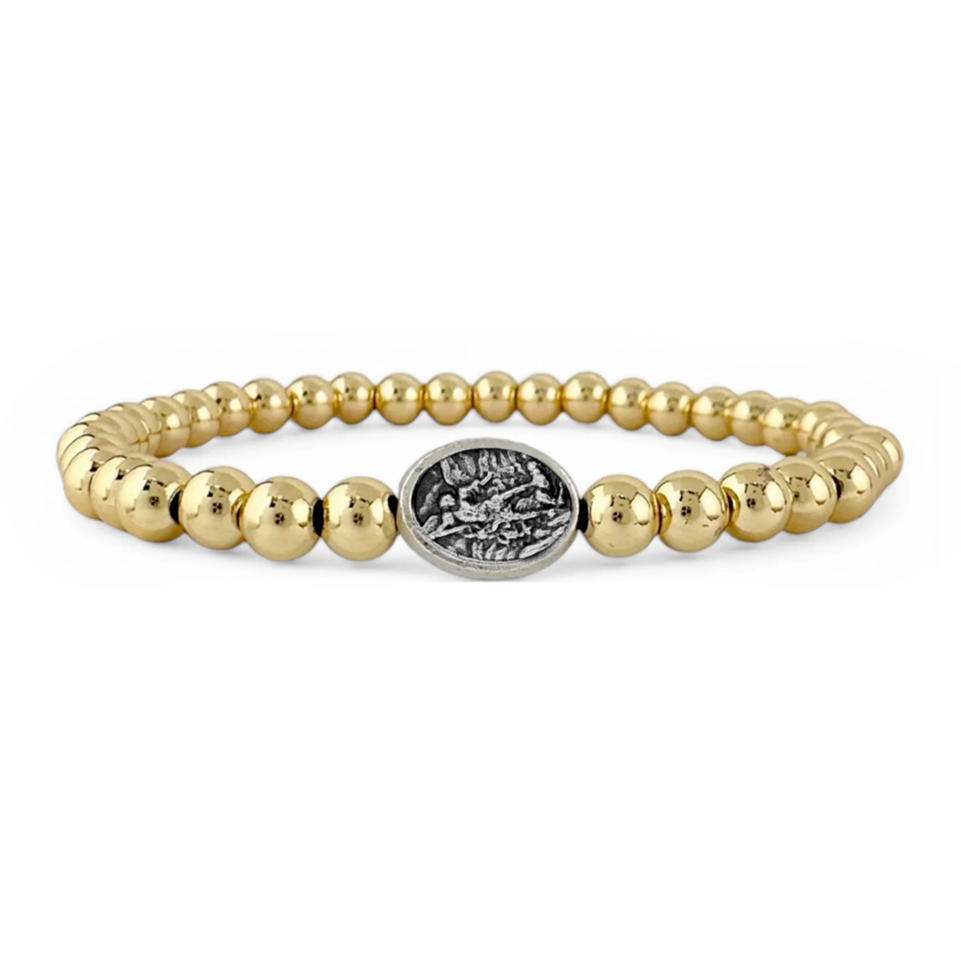 subliminal saint michael the archangel bracelet gold with oval medal love lisa