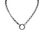 Stacie clasp necklace gunmetal chain with front clasp edgy statement necklace Love Lisa
