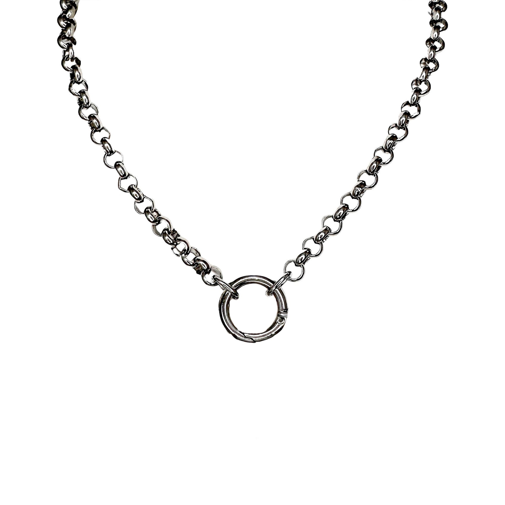 Stacie clasp necklace gunmetal chain with front clasp edgy statement necklace Love Lisa