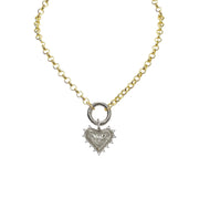 Stacie clasp necklace styled with heart charm front clasp necklace