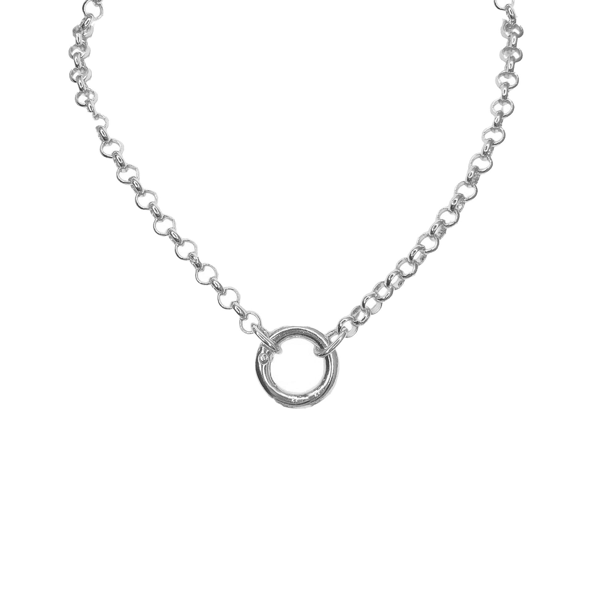 Stacie clasp necklace silver chain with bold front clasp modern statement necklace Love Lisa