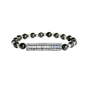 stacy beautiful baguette bar bracelet gunmetal stretch bracelet with crystal baguette bar