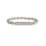stacy beautiful baguette bar bracelet silver stretch bracelet with crystal baguette detail