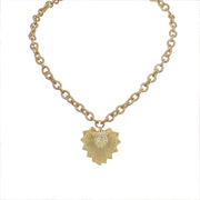 Stacy Heart Chai charm necklace in gold with pavé heart pendant Love Lisa