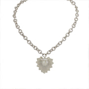 Stacy Heart Chai charm necklace in silver with pavé heart pendant Love Lisa