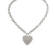 Stacy Heart Star of David charm necklace in silver with pavé heart pendant Love Lisa
