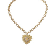 Stacy Heart Star of David charm necklace in gold with pavé heart pendant Love Lisa