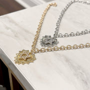 Stacy Heart Star of David charm necklace in gold and silver with pendant detail close up Love Lisa