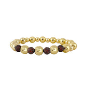 Stacy Pavé gold and brown beaded bracelet with sparkling pavé crystal beads on stretch elastic