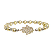 Love Lisa stacy perfect hamsa bracelet gold pave hamsa connector mixed bead stretch bracelet