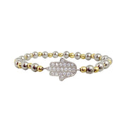 stacy perfect hamsa bracelet silver pave hamsa connector mixed bead stretch bracelet
