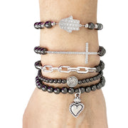 Love Lisa stacy perfect hamsa bracelet stacked with mixed metal beaded bracelet layers